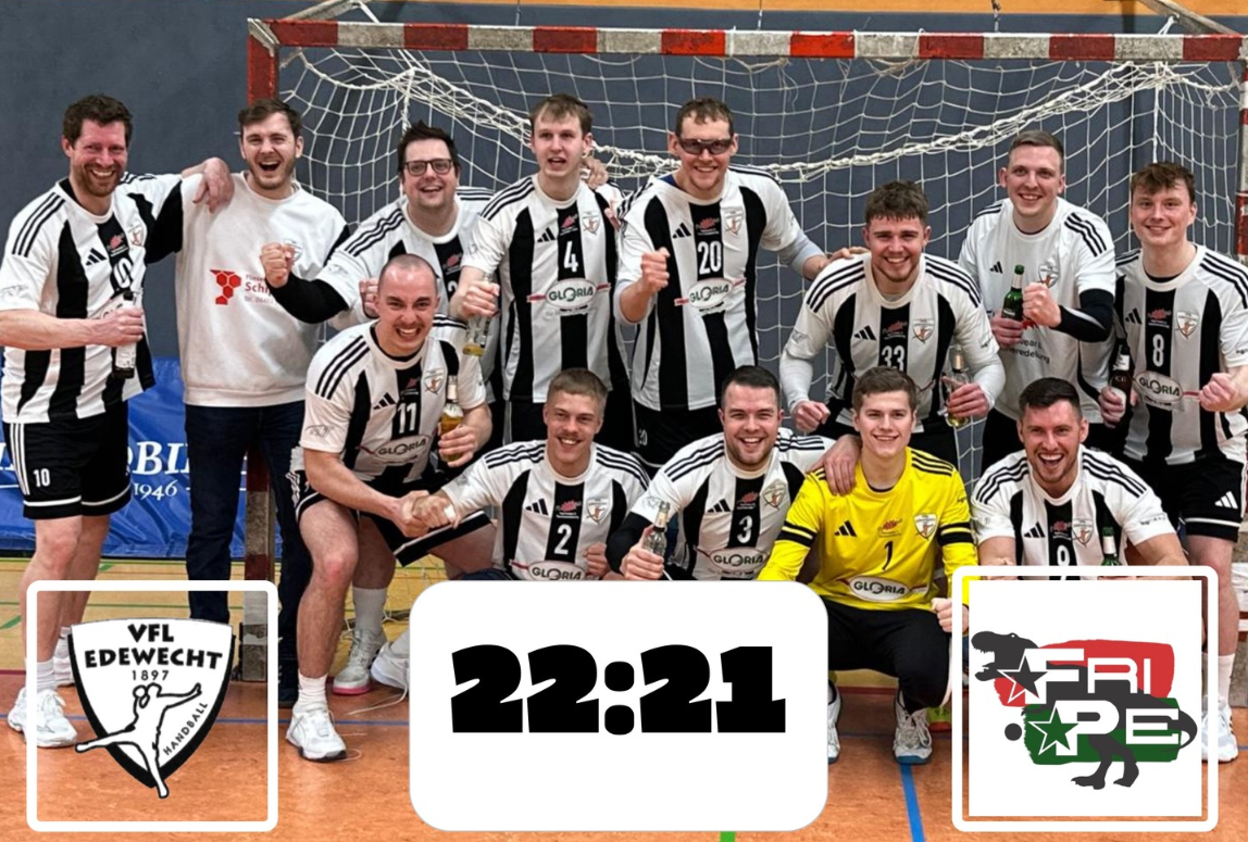 Die „Pressekonferenz“ nach dem 22:21-Derbysieg des VfL über Gemeindenachbar SG FriPe